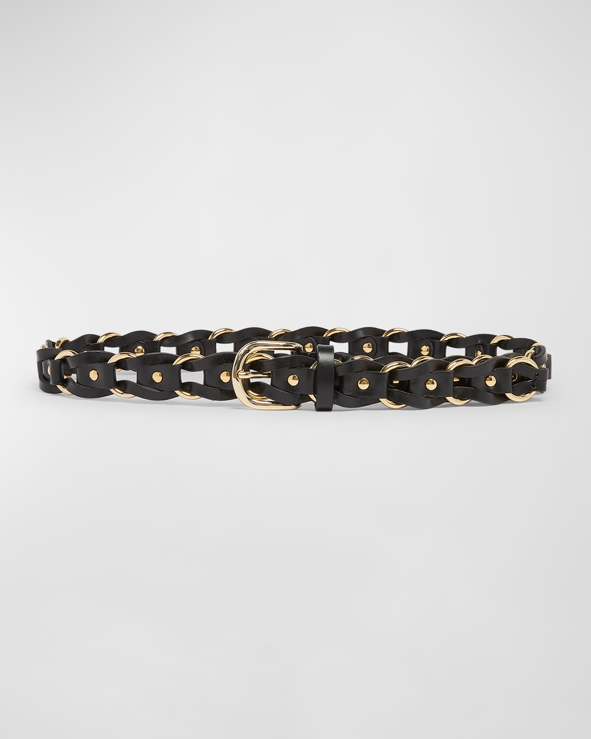 Isabel Marant Bali Goldtone Chained Leather Belt In Black Gold