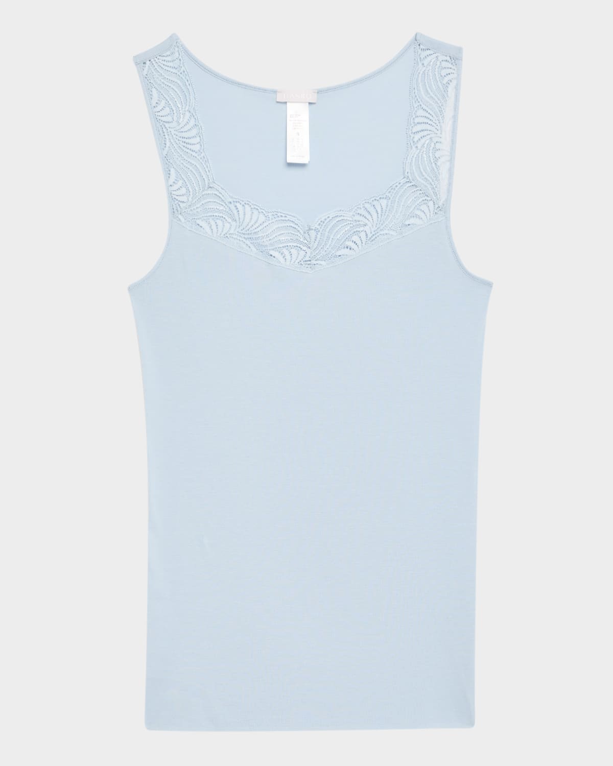 HANRO COTTON DELIGHT LACE-TRIM TANK TOP 