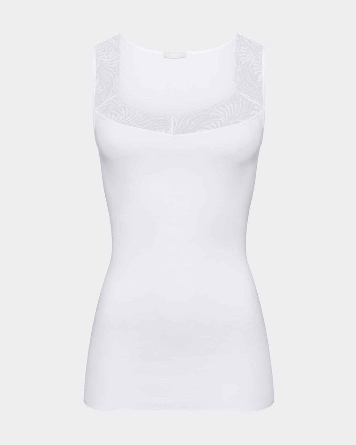 HANRO COTTON DELIGHT LACE-TRIM TANK TOP 