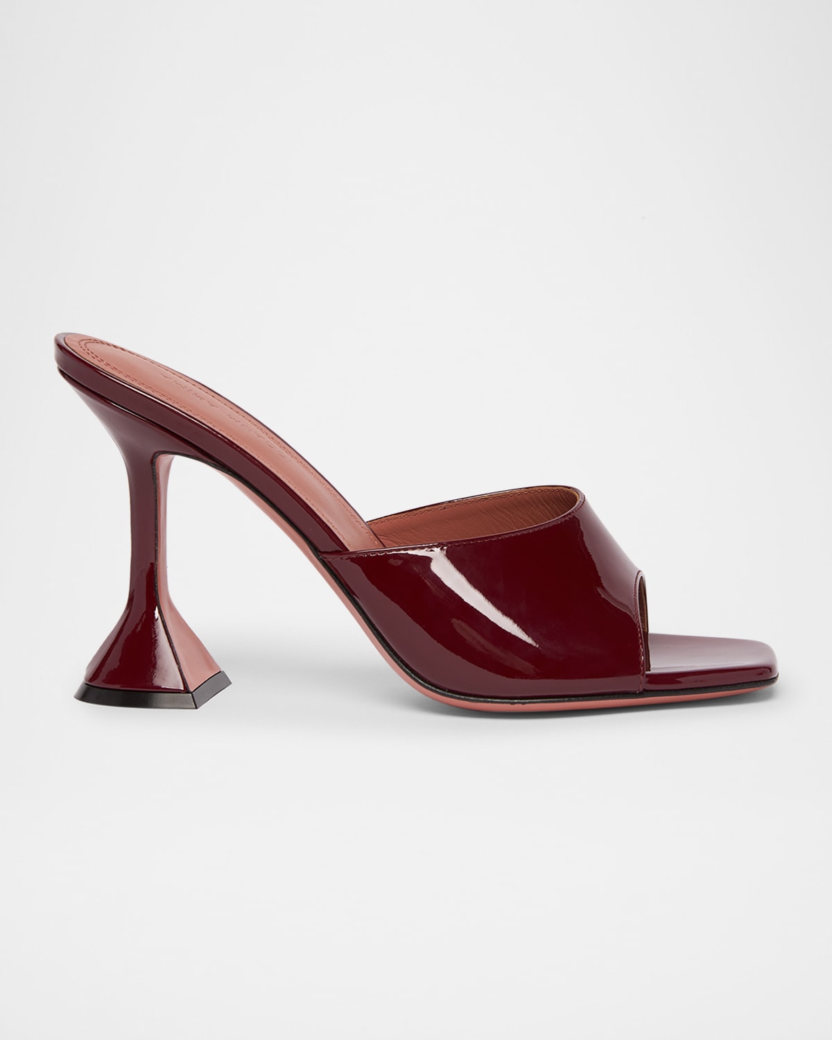 Amina Muaddi Brown Lupita Slipper Heeled Sandals In Wine