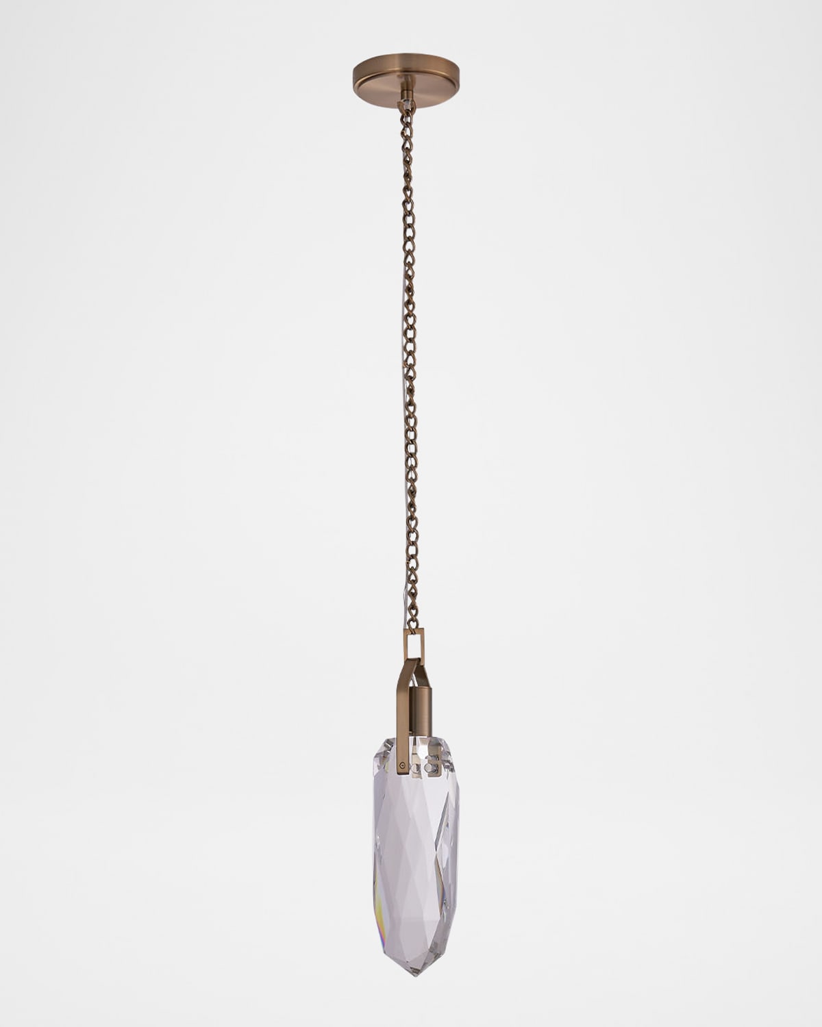 Kalco Lighting Diamante 1-light Crystal Pendant, 5" In Winter Brass