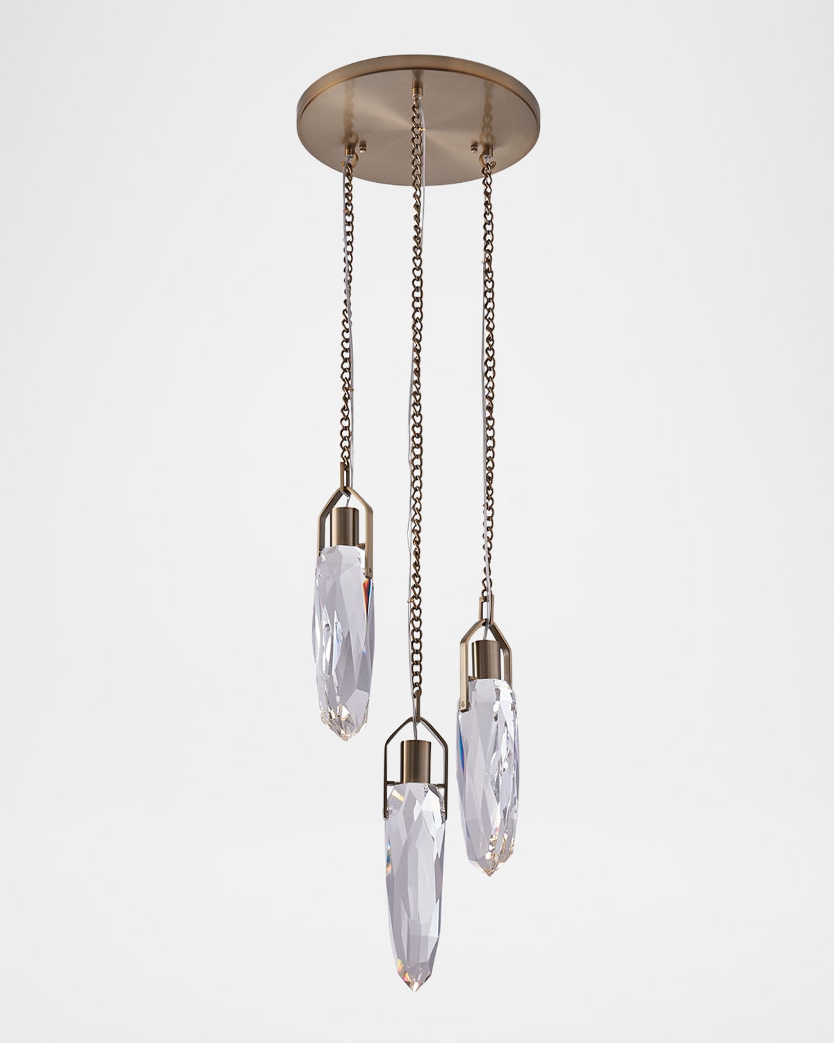 Kalco Lighting Diamante 3-light Crystal Chandelier, 14" In Winter Brass