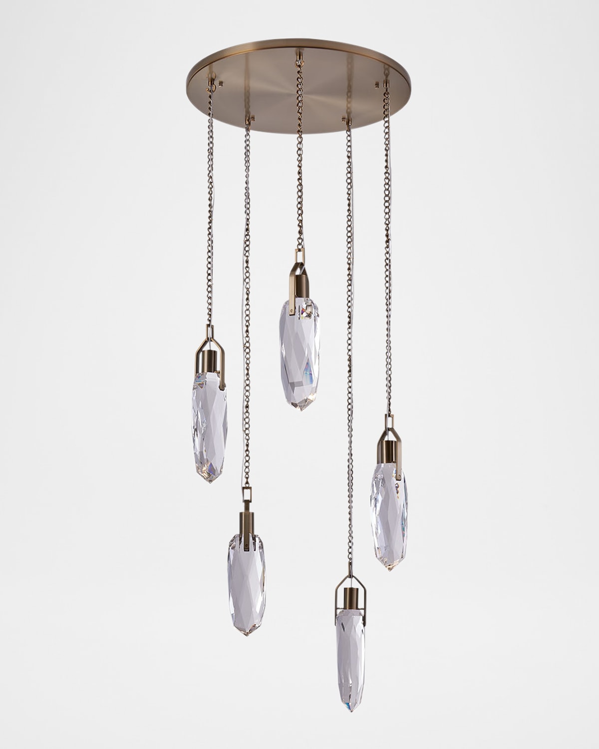 Kalco Lighting Diamante 5-light Crystal Chandelier, 23" In Winter Brass