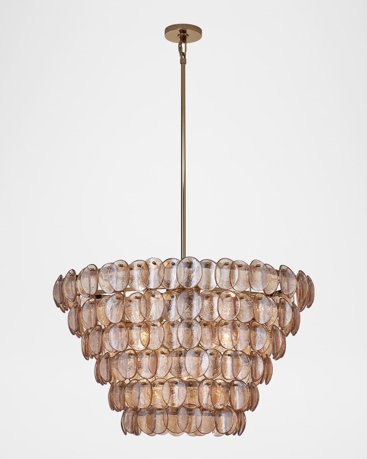 Kalco Lighting Uroko 34" 14-light Chandelier In Polished Warm Brass