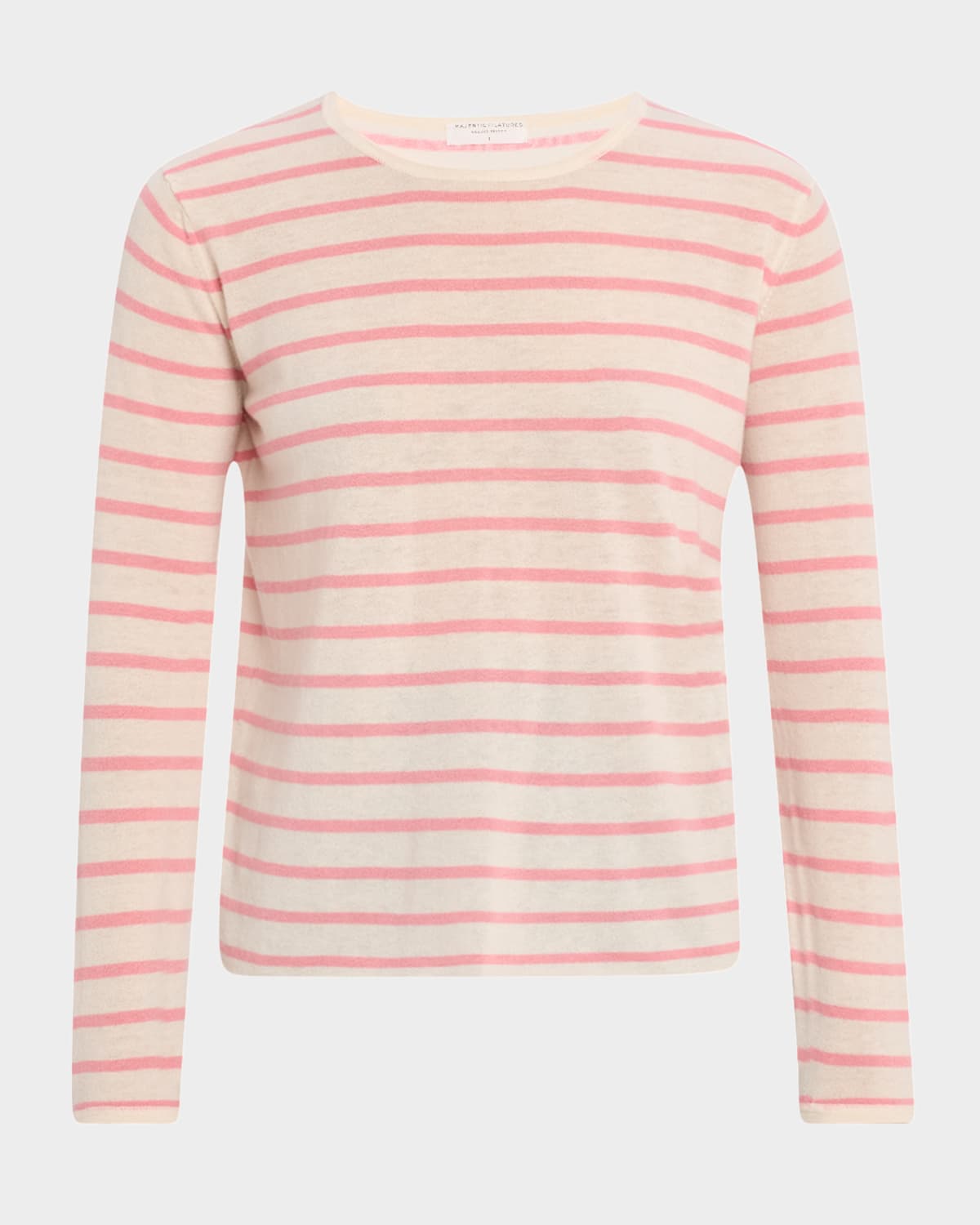 Shop Majestic Striped Machine-washable Cashmere Sweater