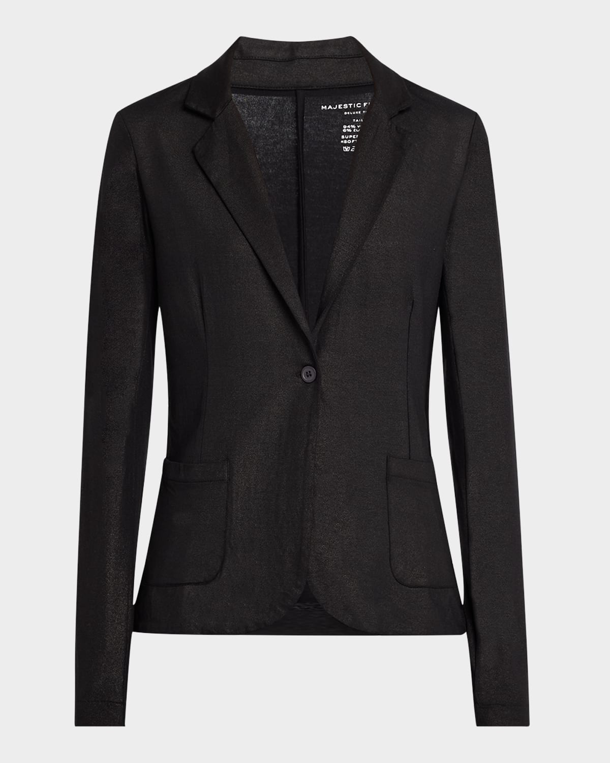 MAJESTIC SOFT TOUCH METALLIC ONE-BUTTON BLAZER