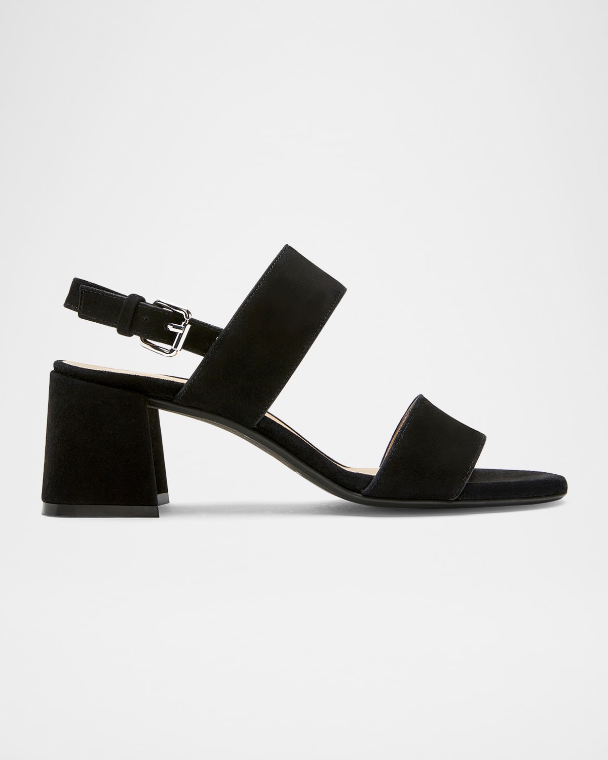 Shop La Canadienne Flemming Suede Dual-strap Slingback Sandals In Black
