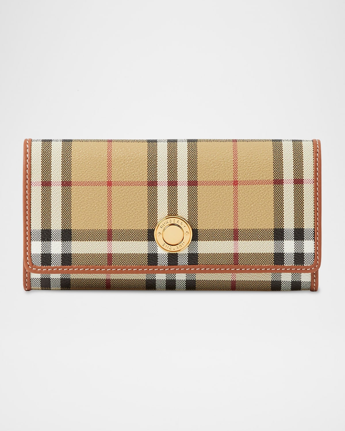Burberry Halton Check Continental Wallet In Archive Beige