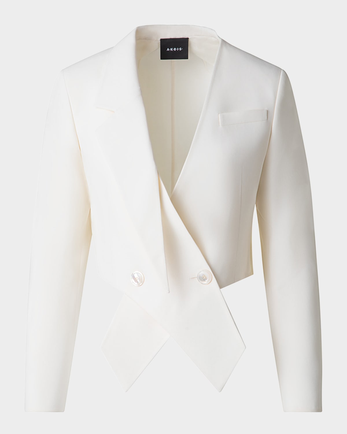 Akris Amie Short Wool Double-face Jacket In Vanilla