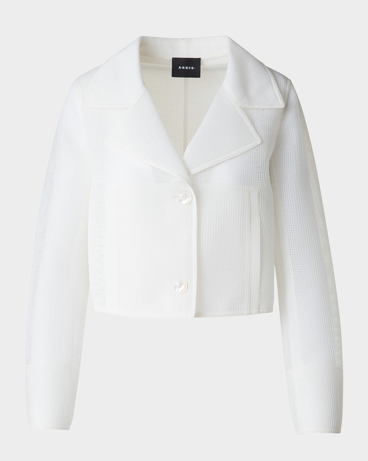 AKRIS ALICE DOUBLE LAYER TECHNO GRID TRENCH JACKET 