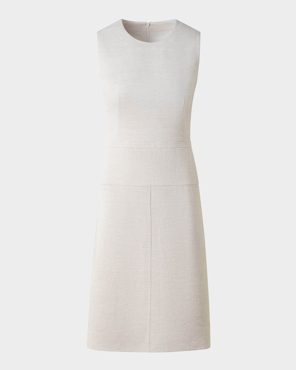 Akris Sleeveless Paneled Double-face Linen Dress In Greige