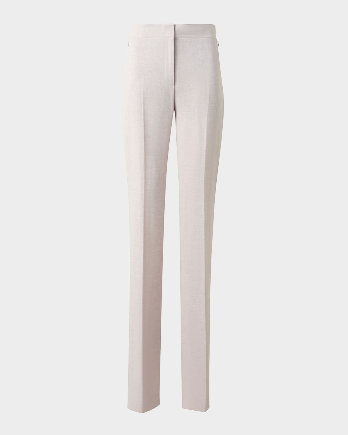 Shop Akris Carl Twisted Linen Double-face Straight-leg Pants In Greige