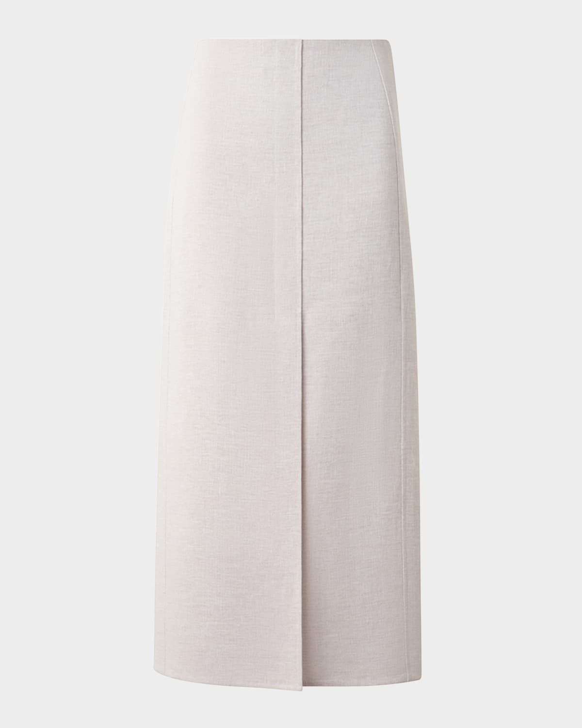 Akris Twisted Linen Double-face Midi Pencil Skirt In Greige