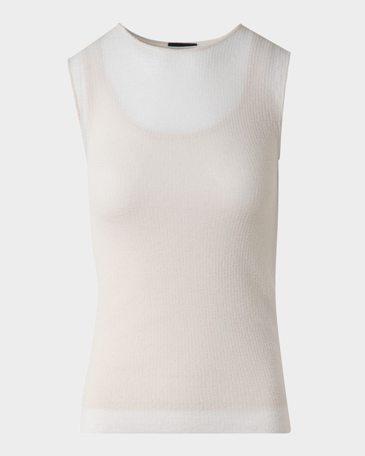 AKRIS STRUCTURED DOUBLE-LAYER COTTON BLEND KNIT TOP 