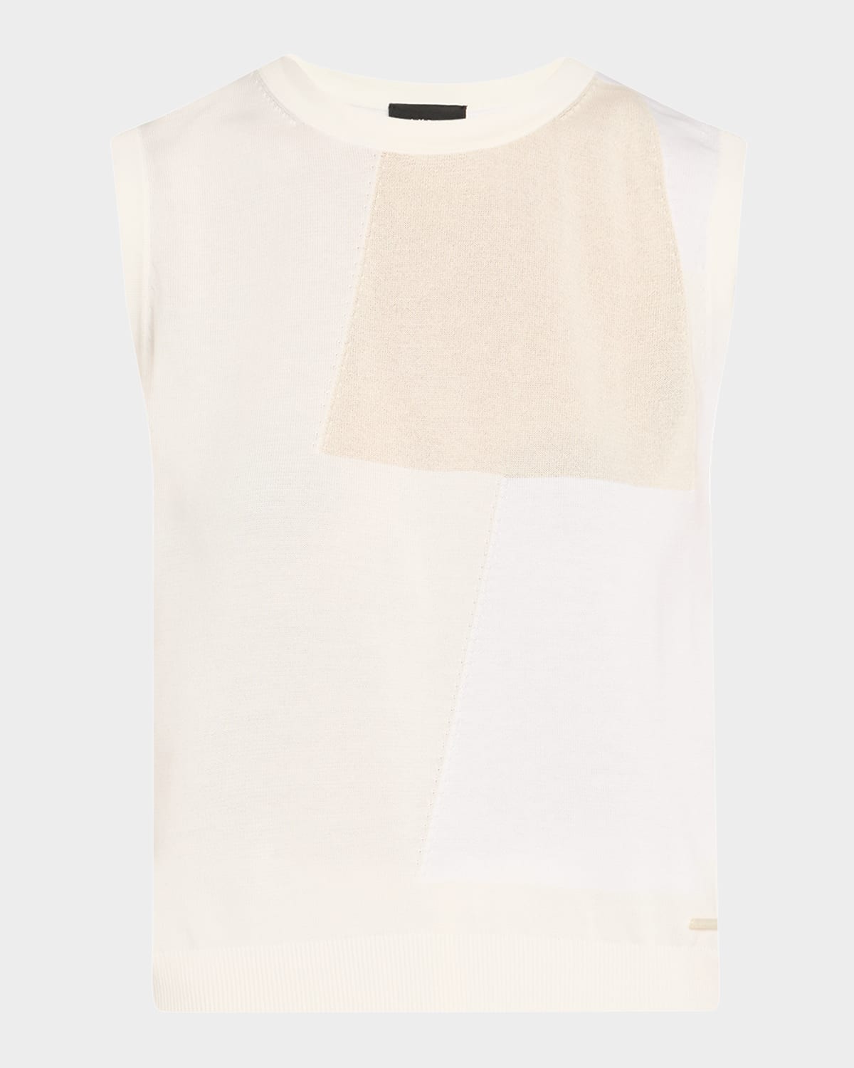 Shop Akris Cotton-blend Jacquard Trapeze Rayonnant Knit Top In Ecru