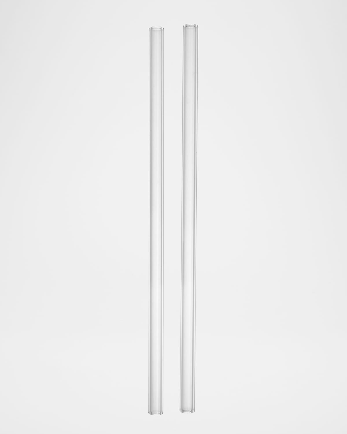 Kosta Boda Sipsavor 2-piece Glass Straw Set In Clear