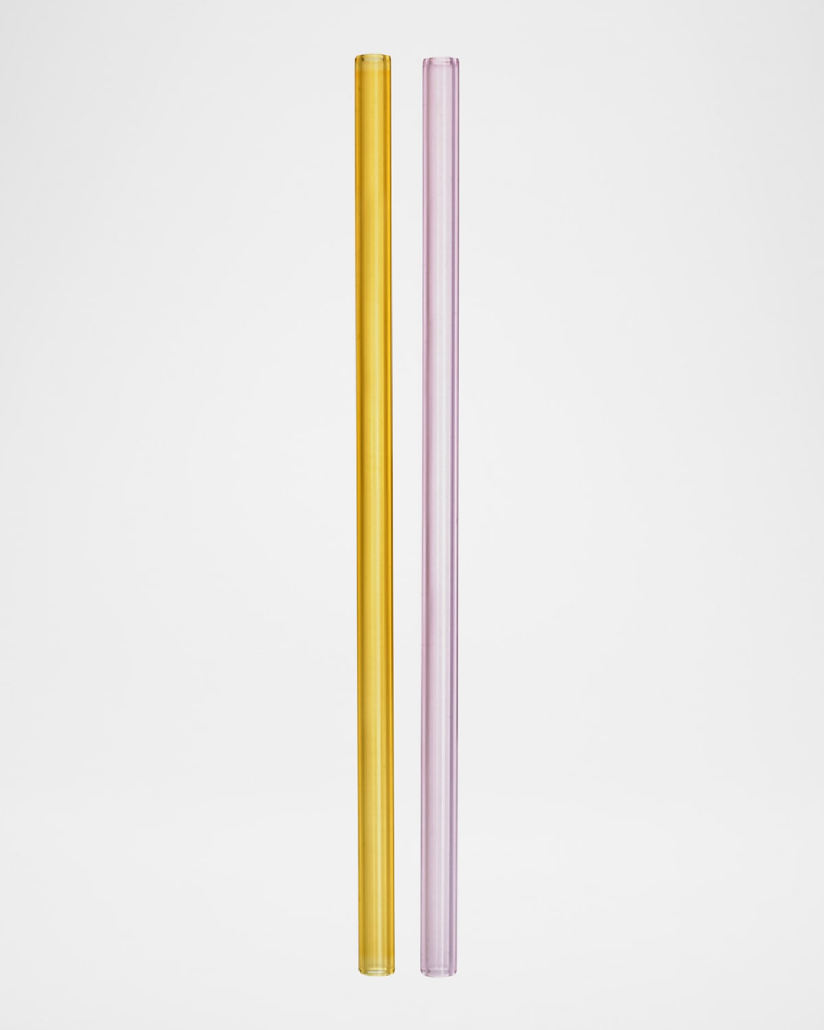 Kosta Boda Sipsavor 2-piece Glass Straw Set In Pink/yellow