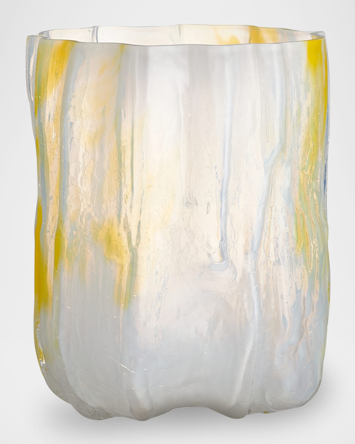Kosta Boda Crackle Tall Vase, 11" In Multi
