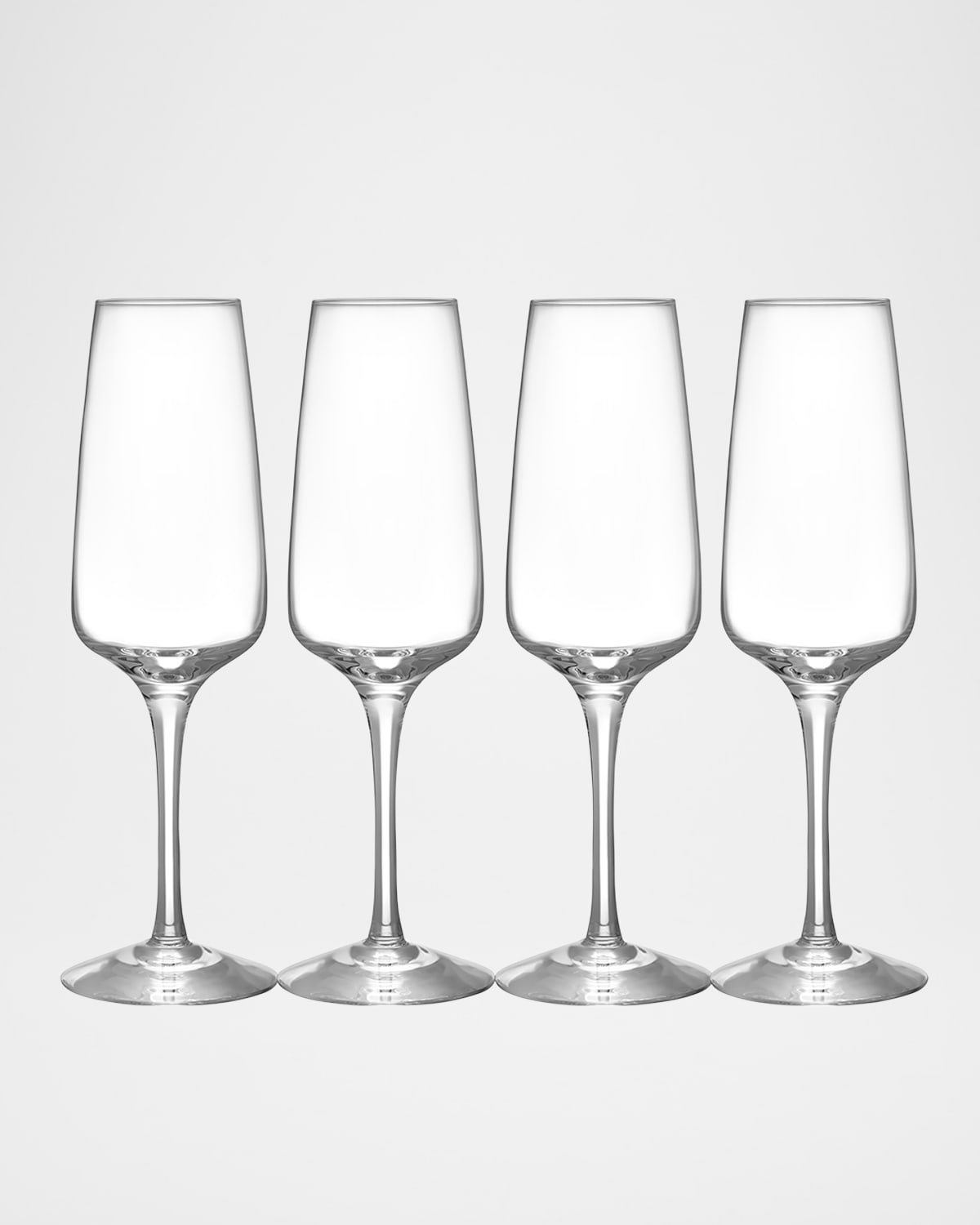 Orrefors Set Of 4 Pulse Champagne Flutes In Clear