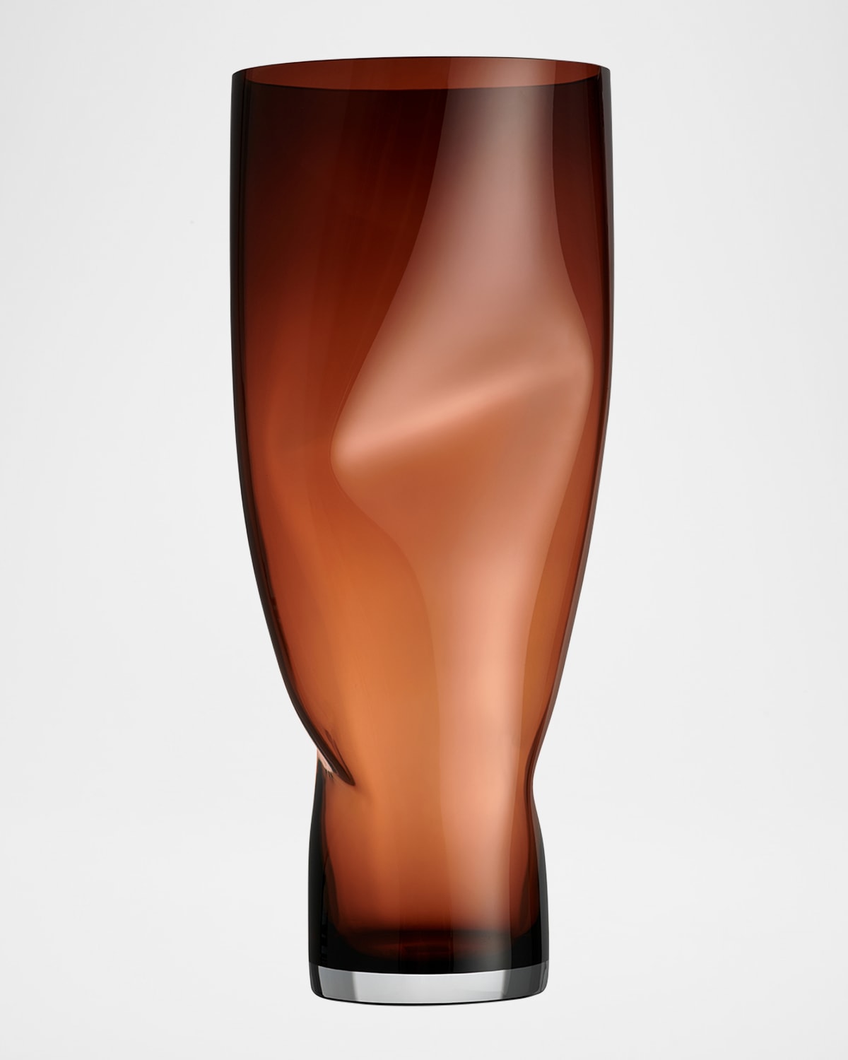Orrefors Xl Squeeze Clear Vase In Brown