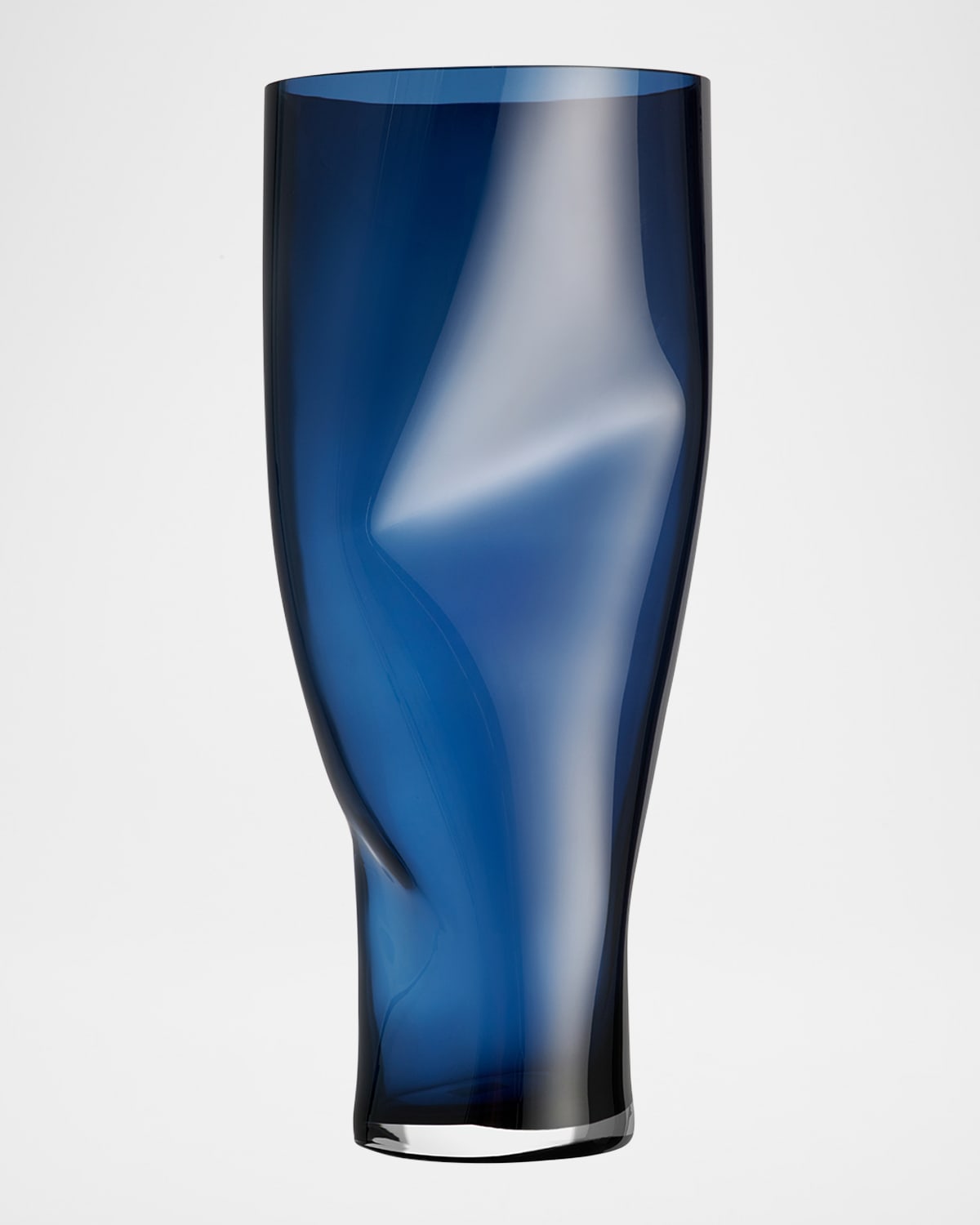 Orrefors Xl Squeeze Clear Vase In Midnight Blue