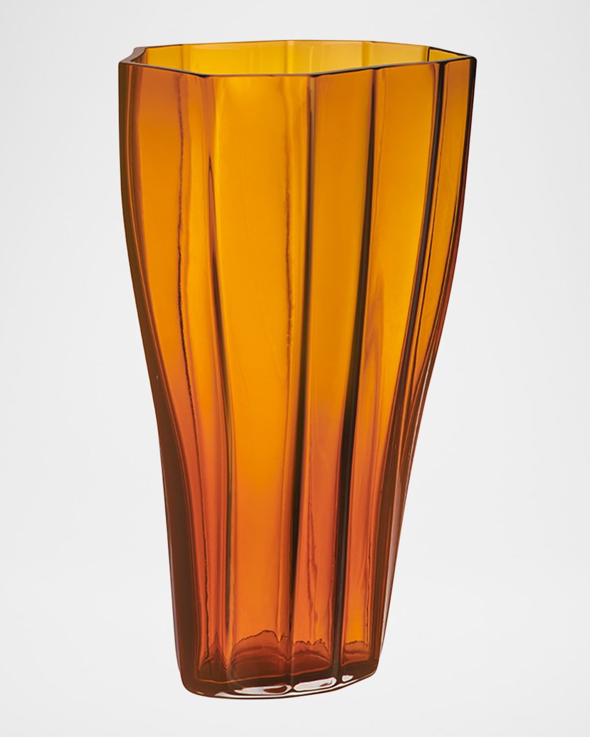 Orrefors Reed Medium Glass Vase In Amber