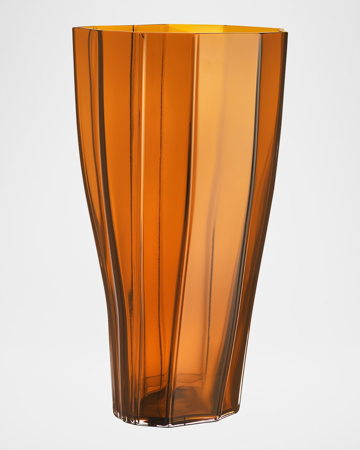 Orrefors Reed Medium Glass Vase In Amber