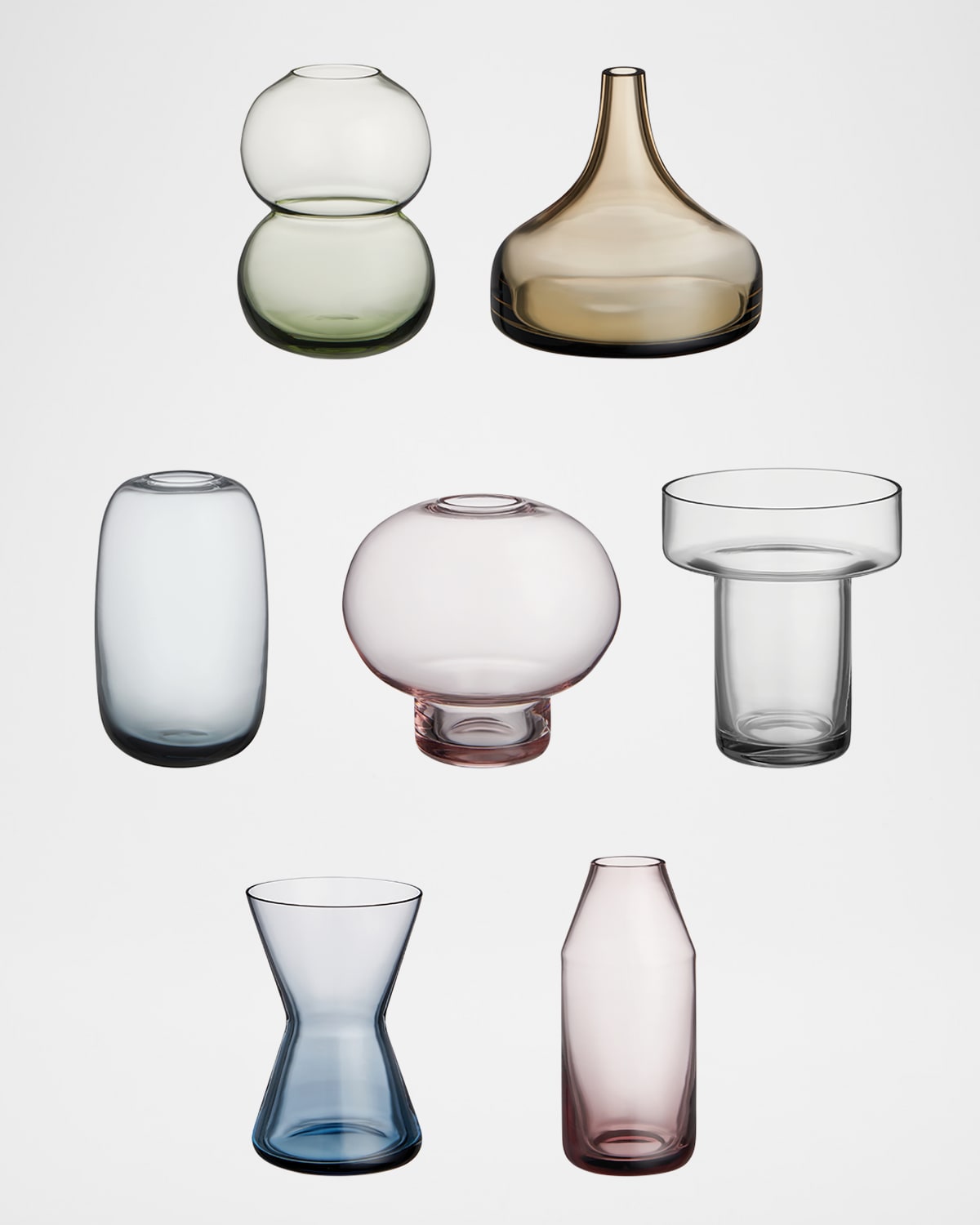 Orrefors Midsummer Set Of 7 Mini Vases In Multi