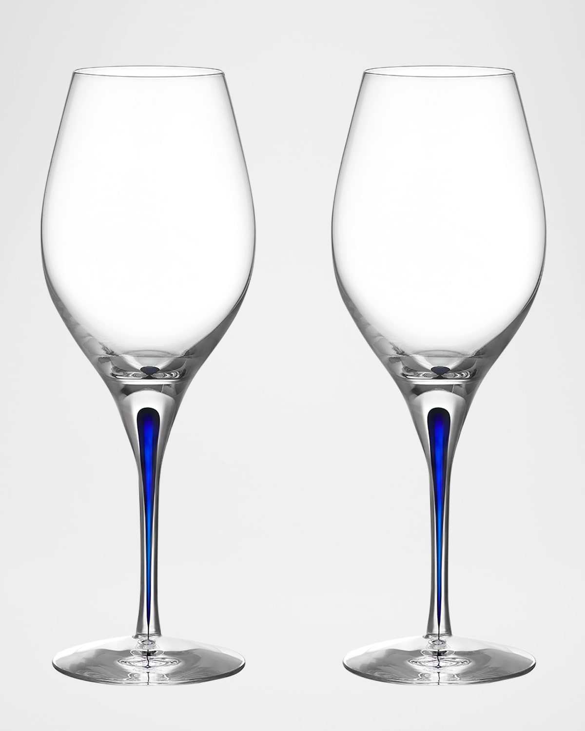 Orrefors Intermezzo Balance 2-piece Wine Glass Set In Clear/blue