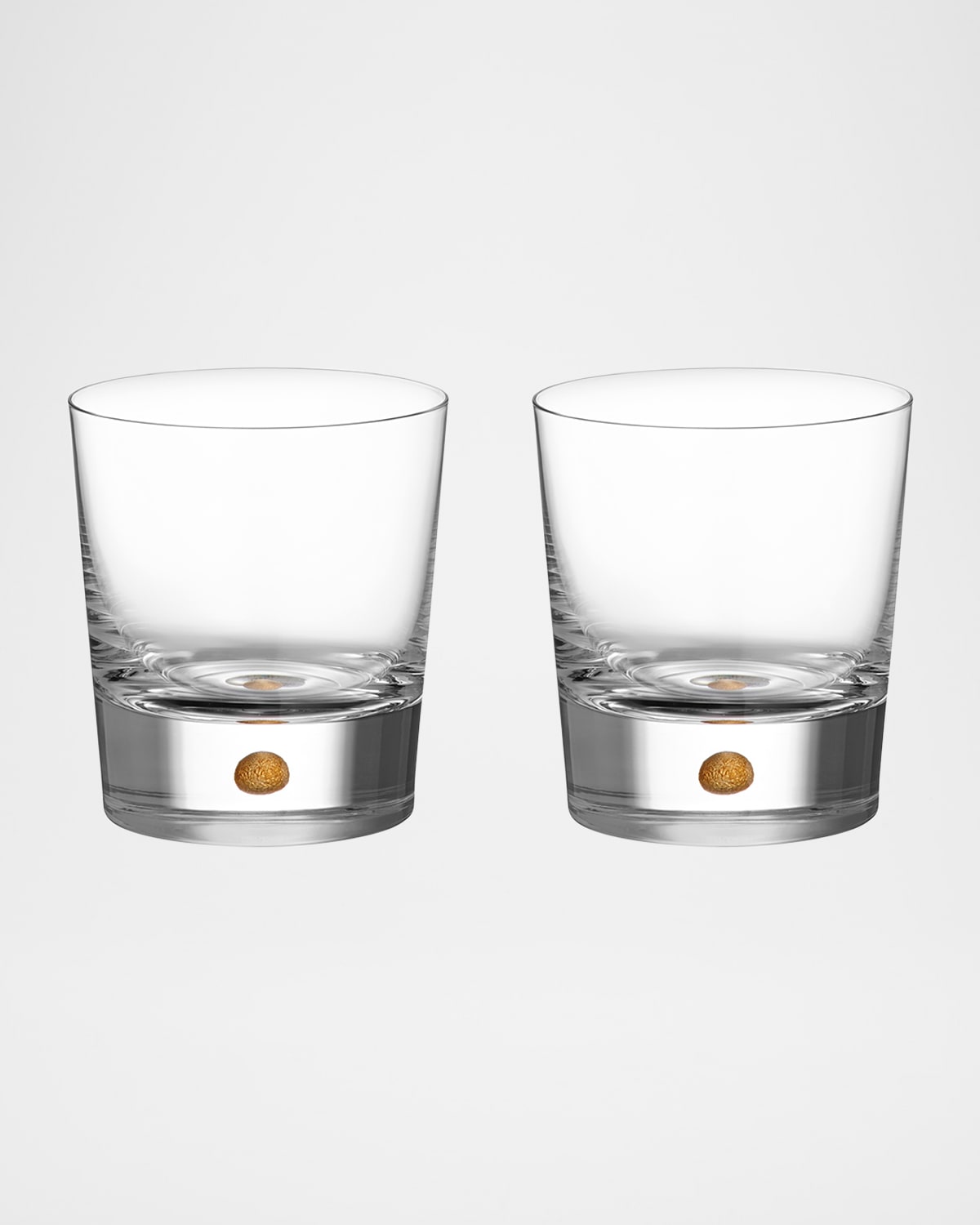 Orrefors Intermezzo Gold Double Old Fashion Glasses, Set of 2
