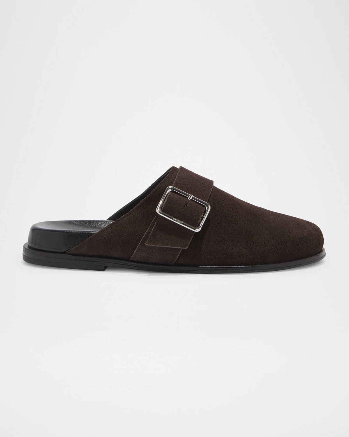 AEYDE FINJA SUEDE BUCKLE EASY MULES 