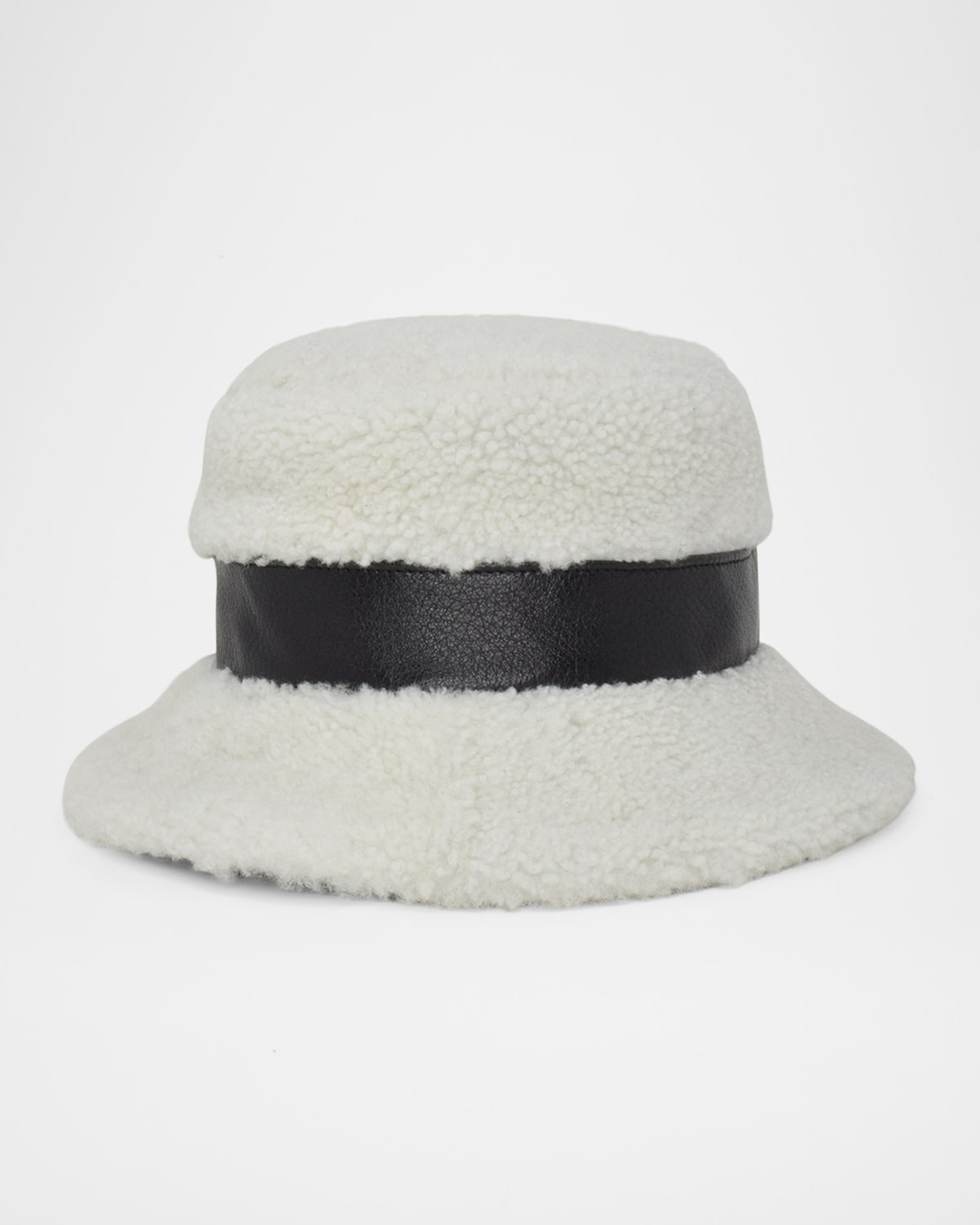 Molly Sheep Shearling Fur & Leather Bucket Hat