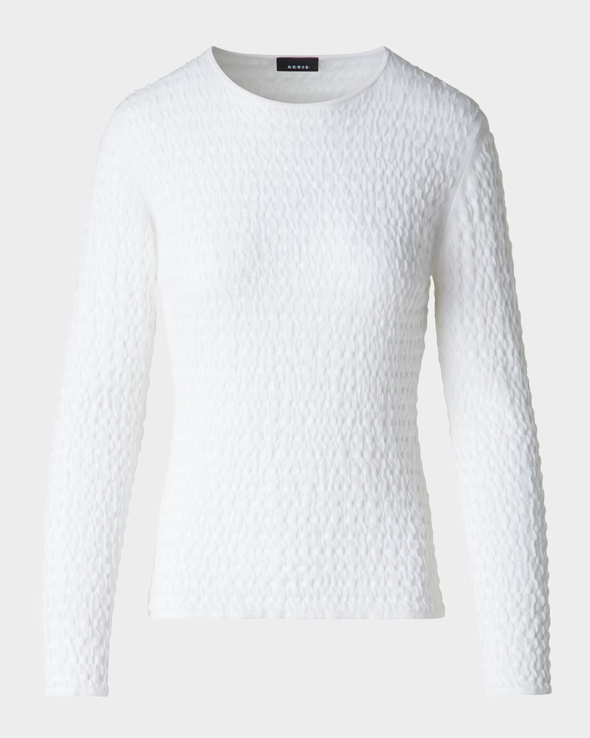 AKRIS TEXTURED KNIT CREWNECK SWEATER 