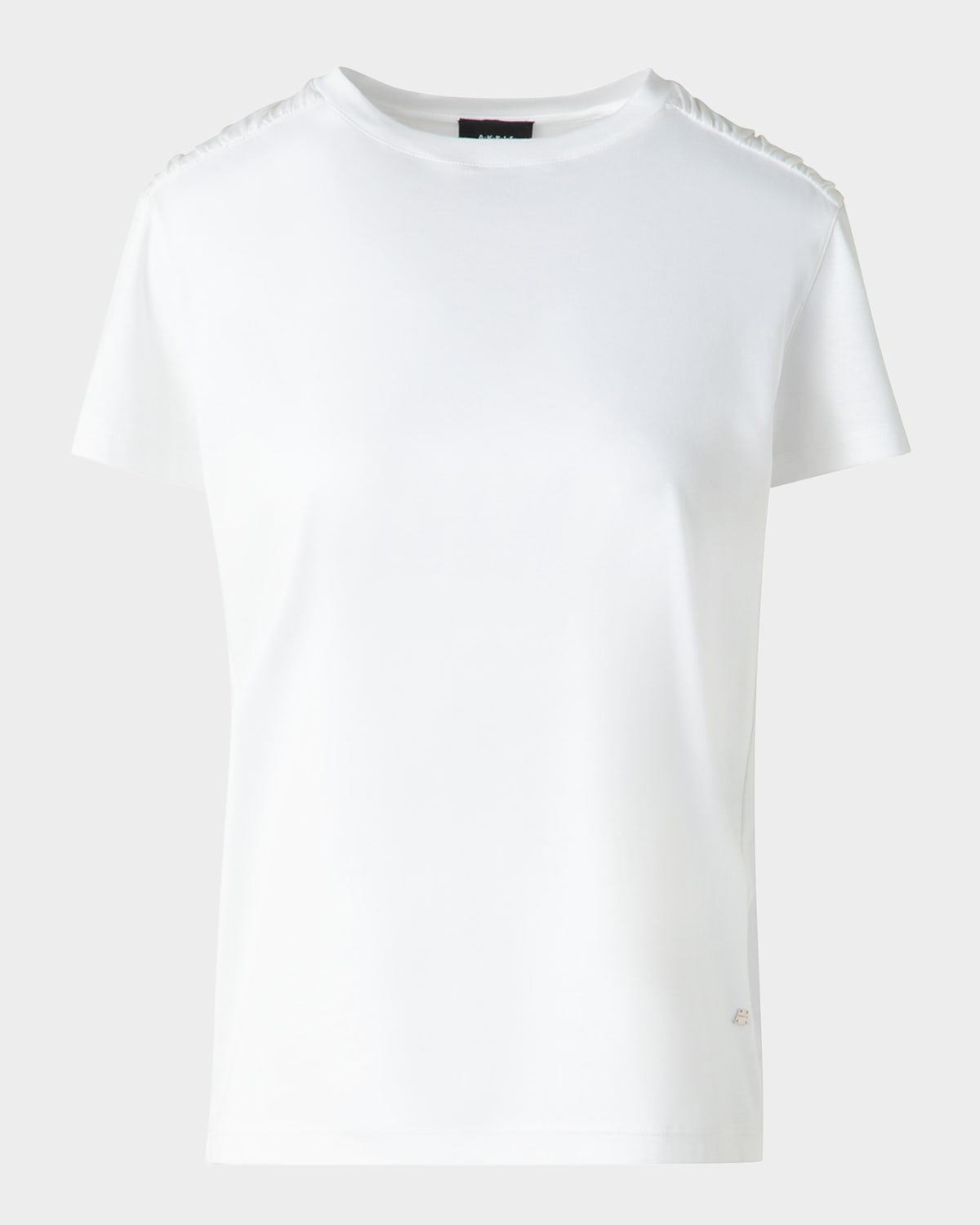 Akris Gathered-shoulder Cotton Jersey T-shirt In Ecru
