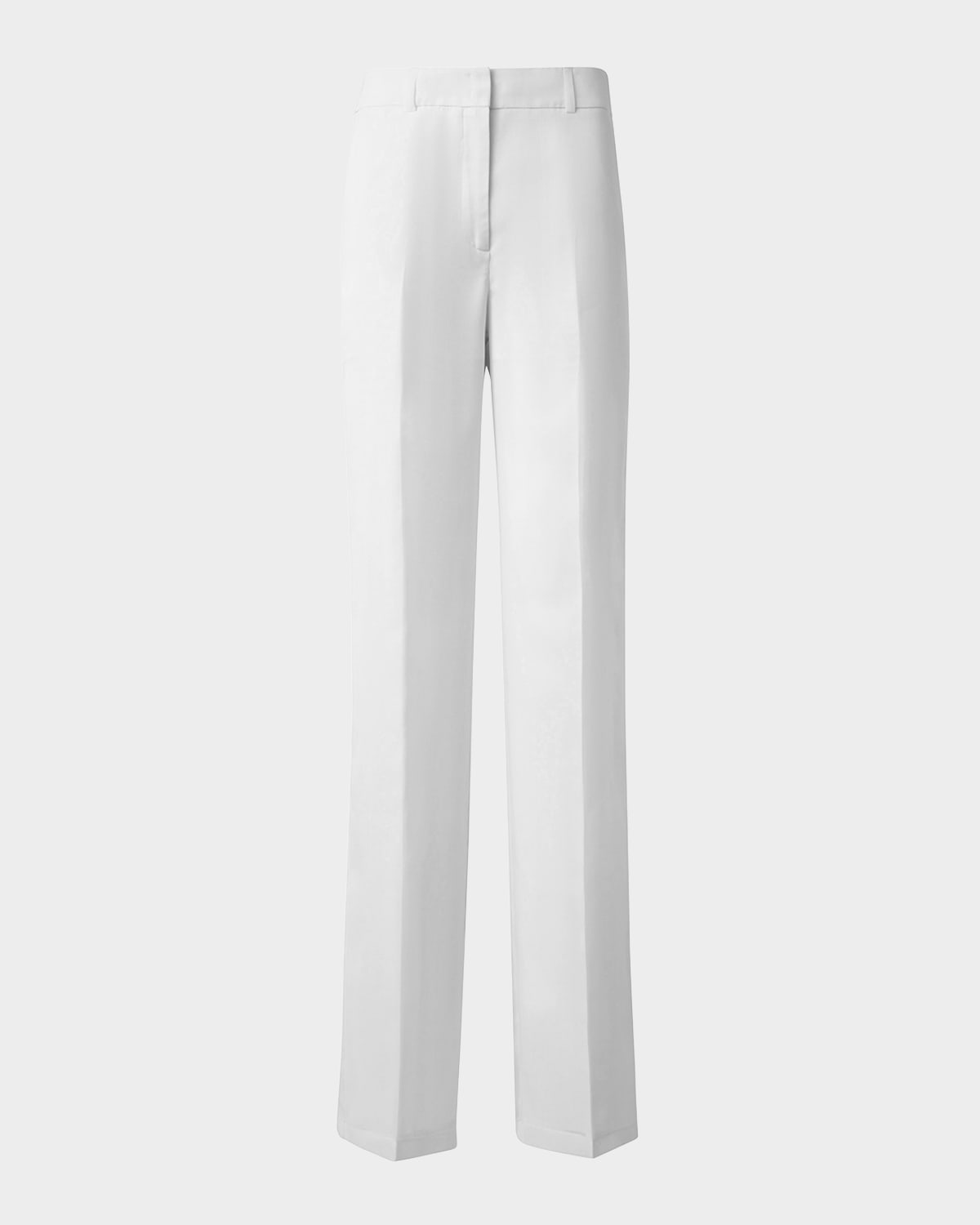Akris Melin Panama Silk Organza Straight-leg Pants In Ecru