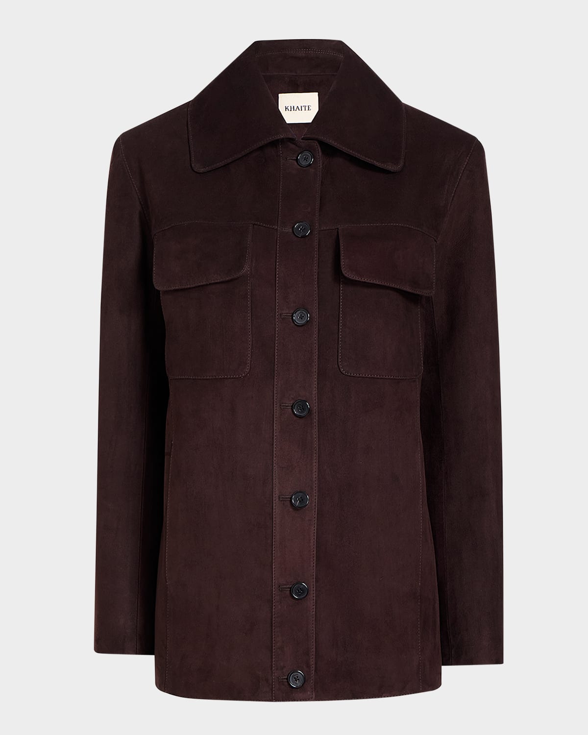 KHAITE IANA BUTTON DOWN SUEDE JACKET 