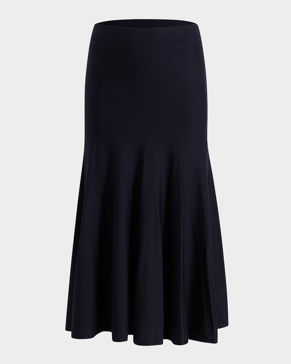 Shop Khaite Mayu Knit Maxi Skirt In Midnight Navy