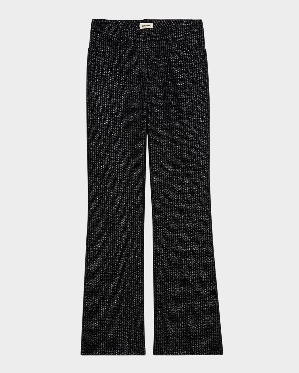 Zadig & Voltaire Pistol Shimmer Tweed Trousers In Noir