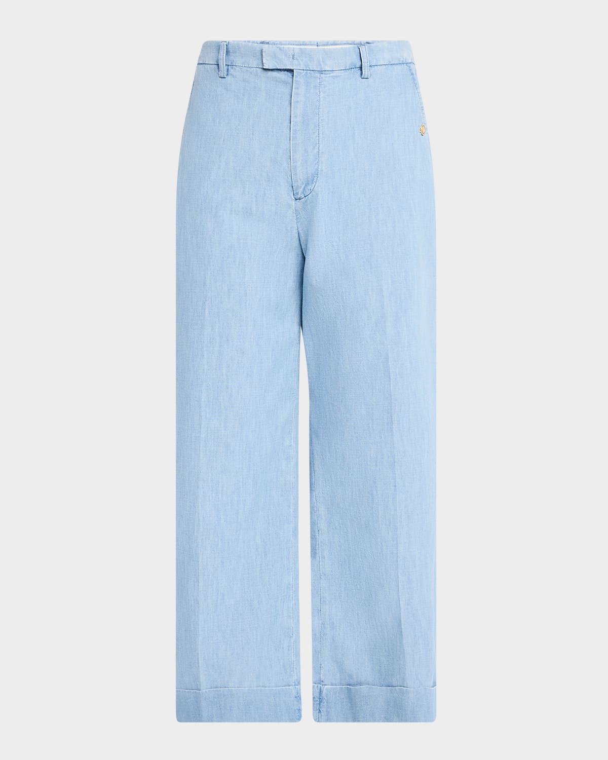 Men's Cuffed Wide-Leg Denim Pants
