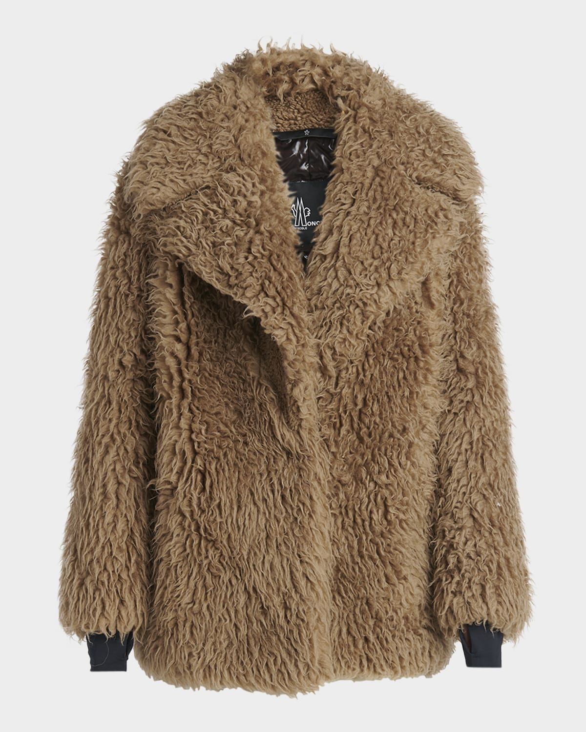 Moncler Malenco Faux Fur Jacket In Tan