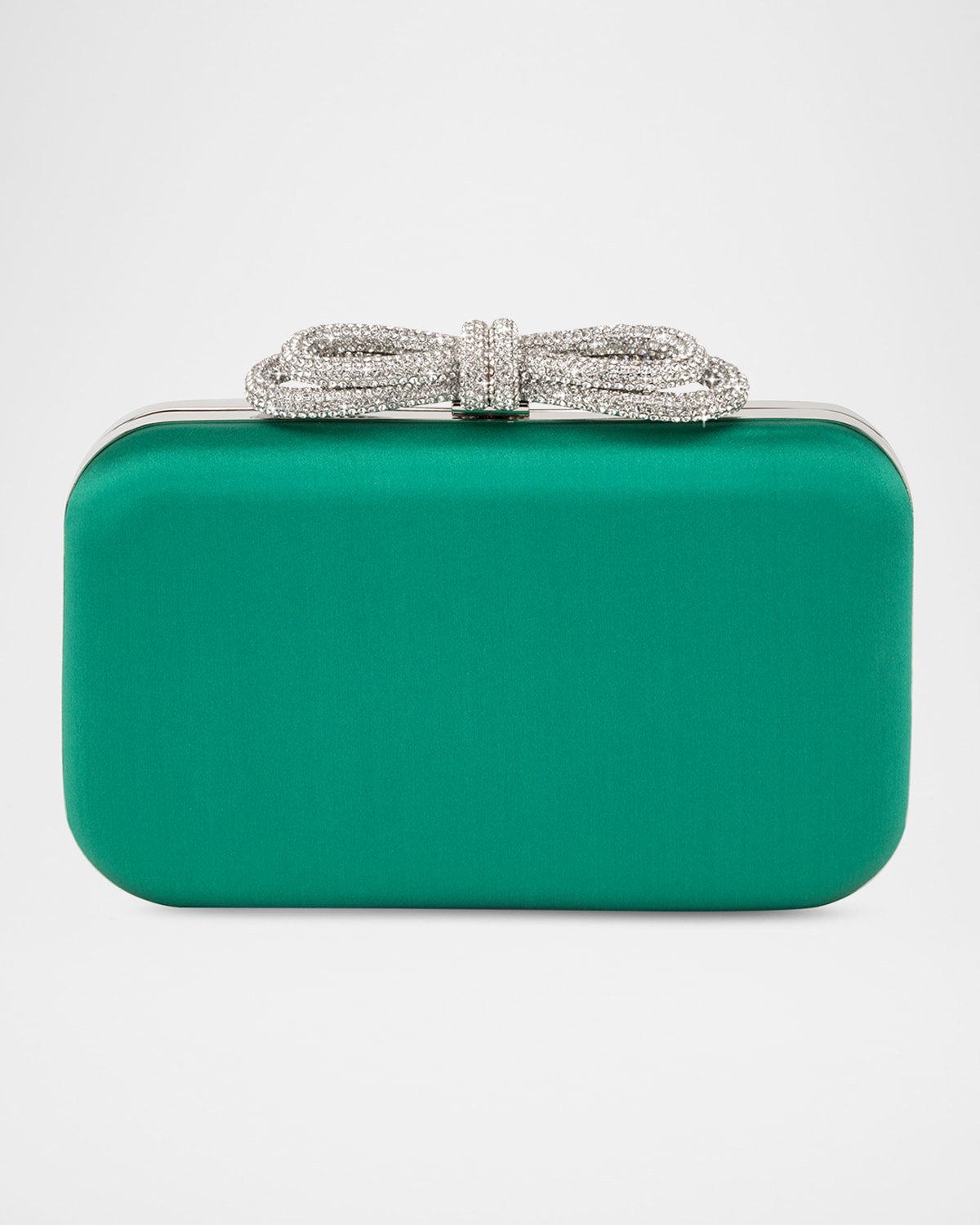 Galaxy Bow Embellished Satin Clutch Bag