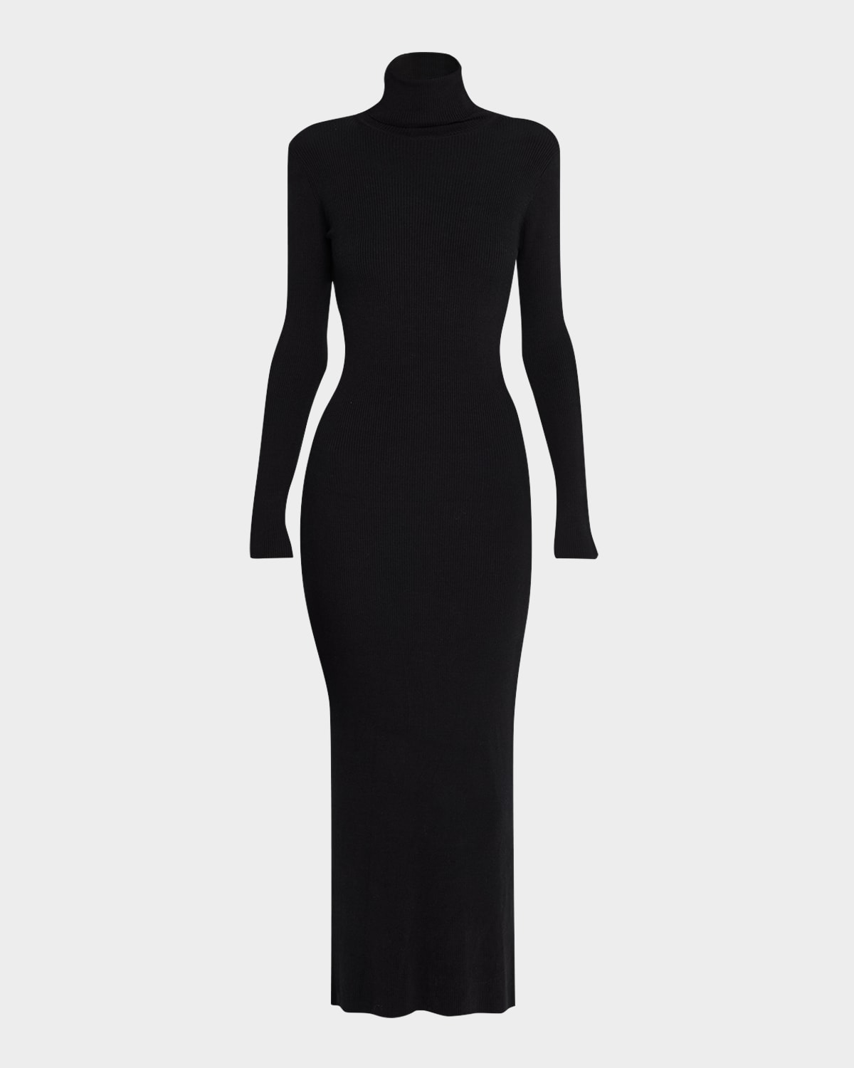Rib-Knit Turtleneck Sweater Dress