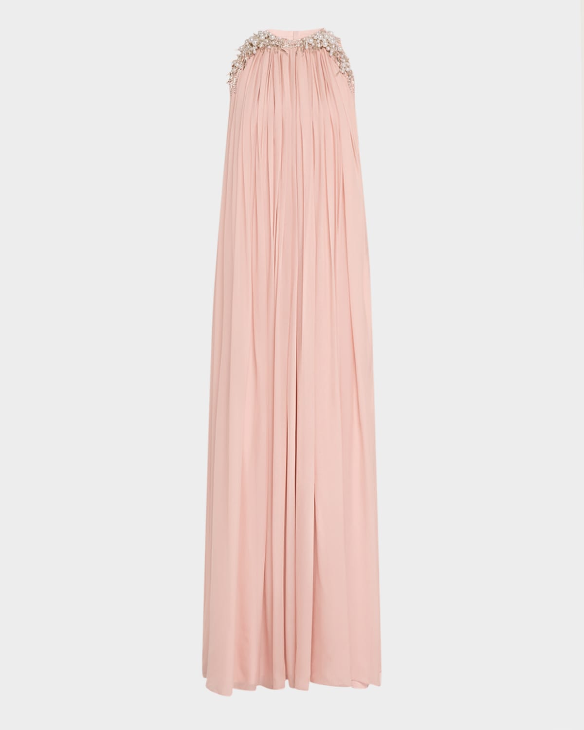 The Pearl Waterfall Embellished Silk Gown