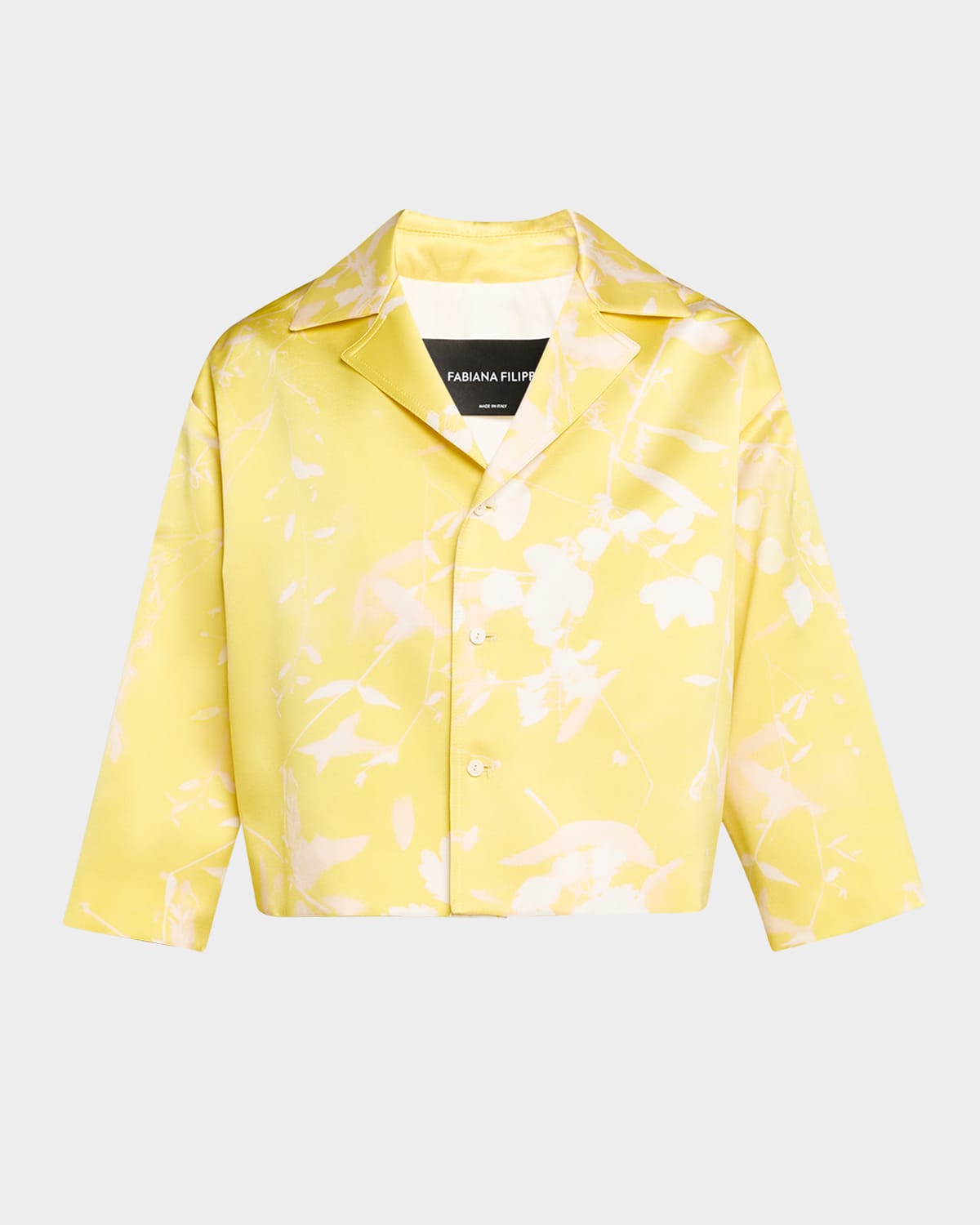 Shop Fabiana Filippi Abstract-print Boxy Cropped Jacket In Cedro