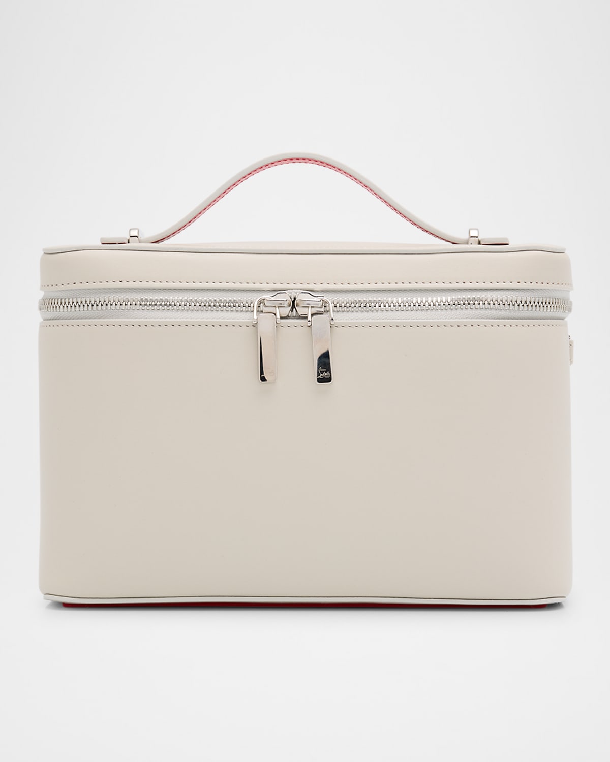Christian Louboutin Djanis Zip Leather Crossbody Bag In Albatre