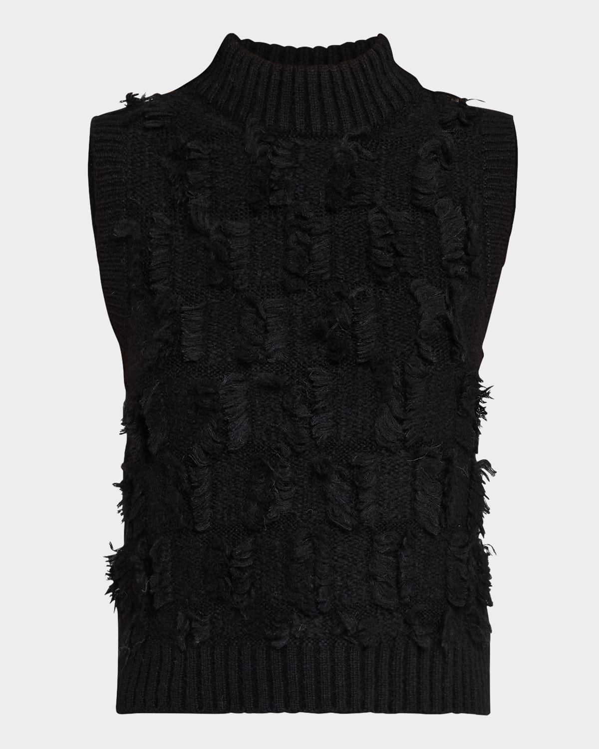 Stella Fringed Mock-Neck Knit Tank