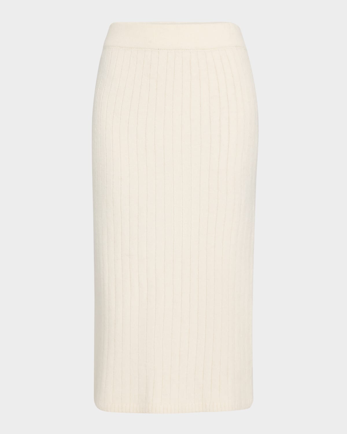 Eleven Six Pia Ribbed Midi Pencil Skirt In Ivory