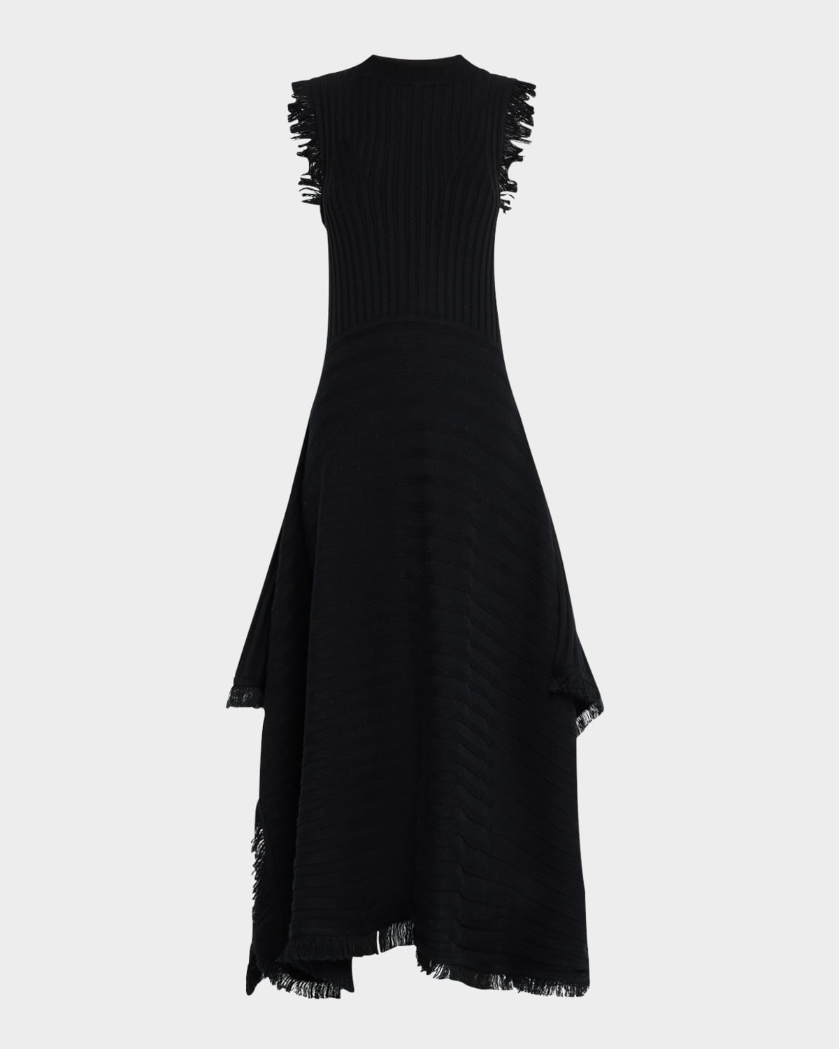 Hanna Ribbed Fringe-Trim Maxi Dress