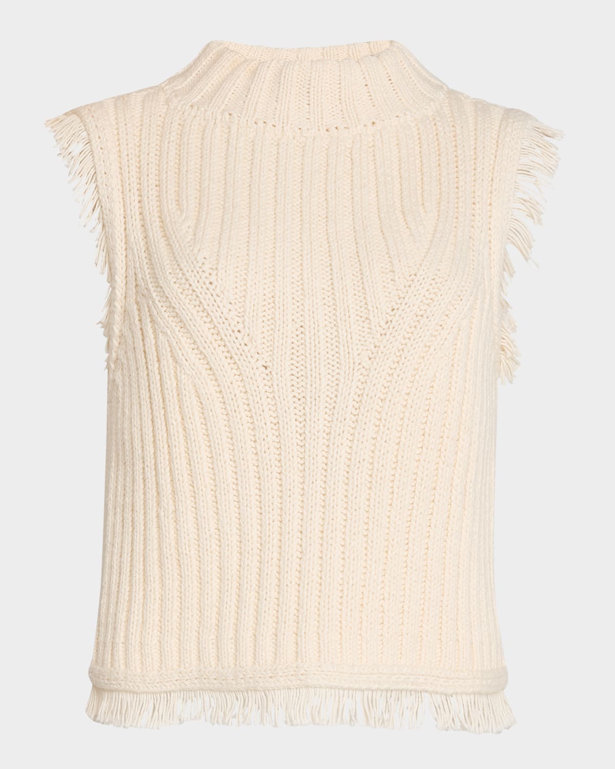 Bria Ribbed Fringe-Trim Tank