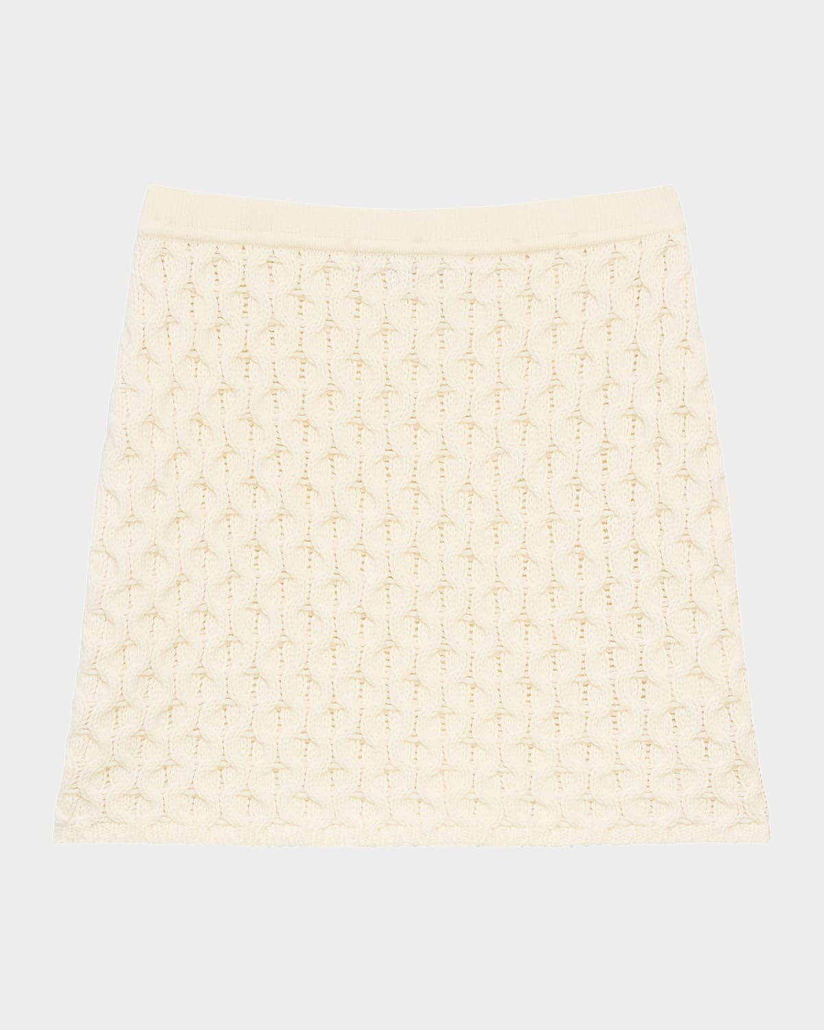 Cable-Knit Felted Wool-Cashmere Mini Skirt